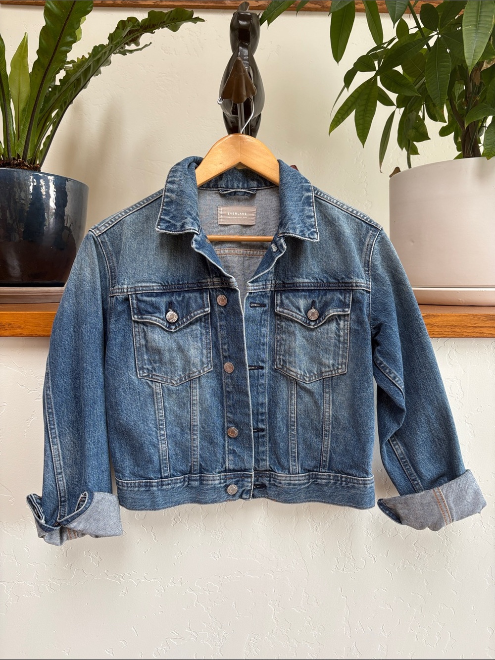 Everlane Medium Blue Denim Jean Jacket - Women's